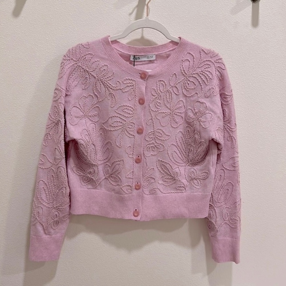 NWT Zara Wool Blend Cable Knit Cardigan Sweater